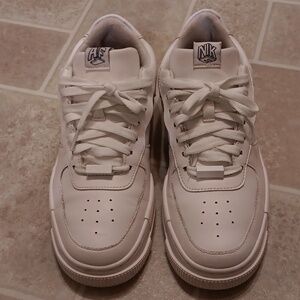 Nike air force ones (pixel stacked). Womans size 9.5.. all white